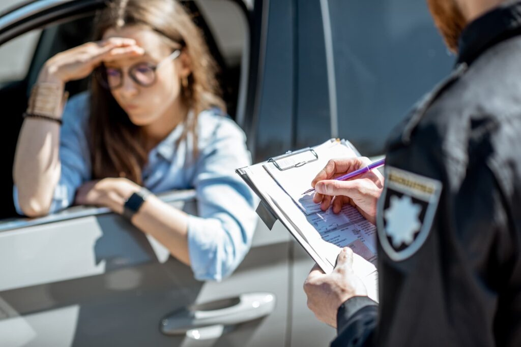 driver getting a ticket