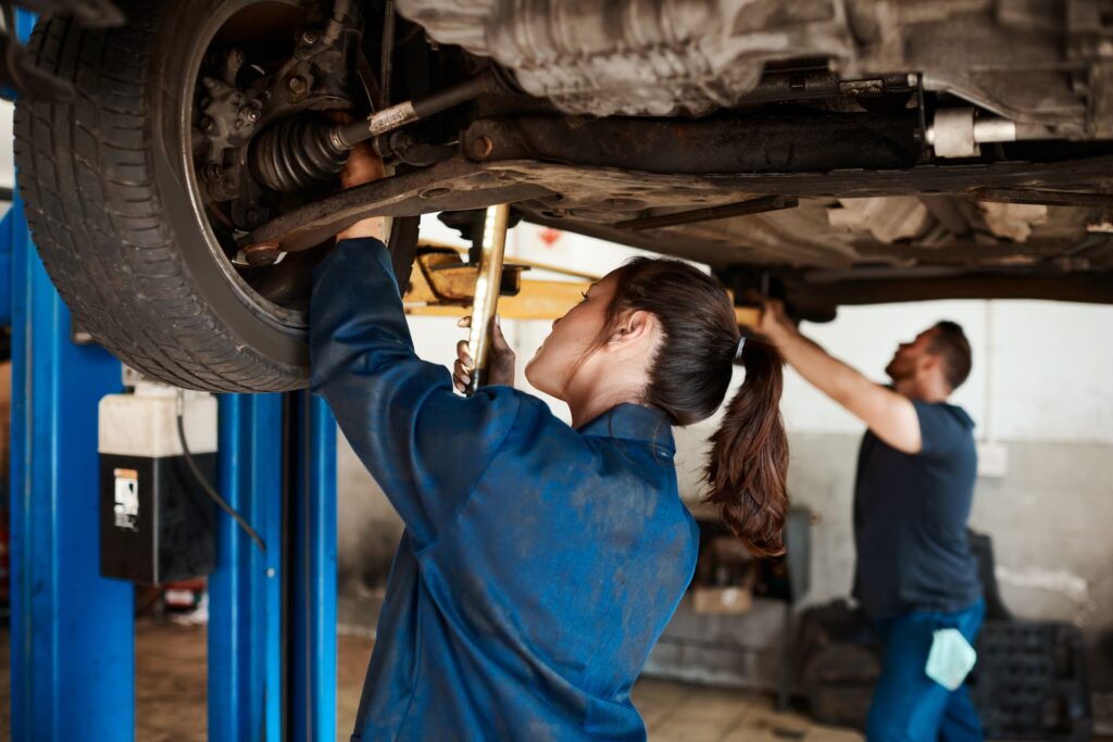 car at the mechanic shop